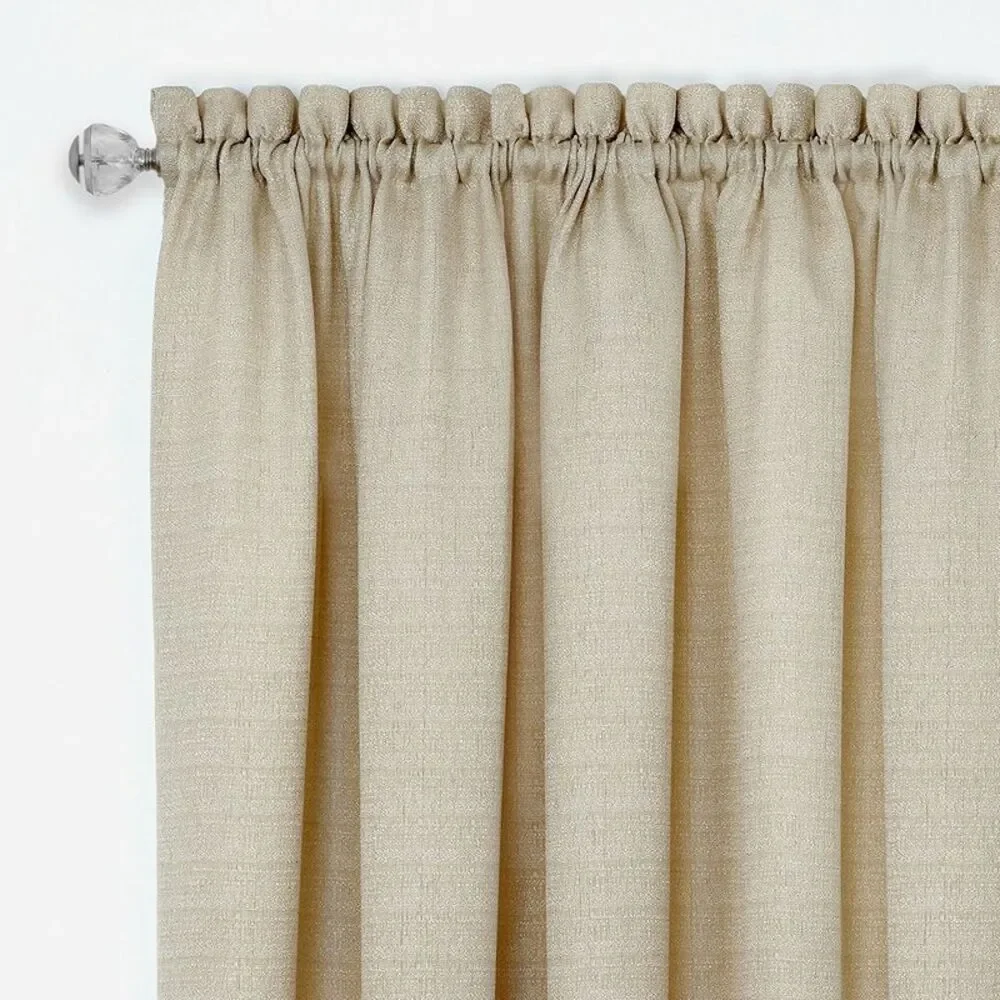 Woven Trends Two-Tone Window Curtain Valance, Double Layer Short Valance Small